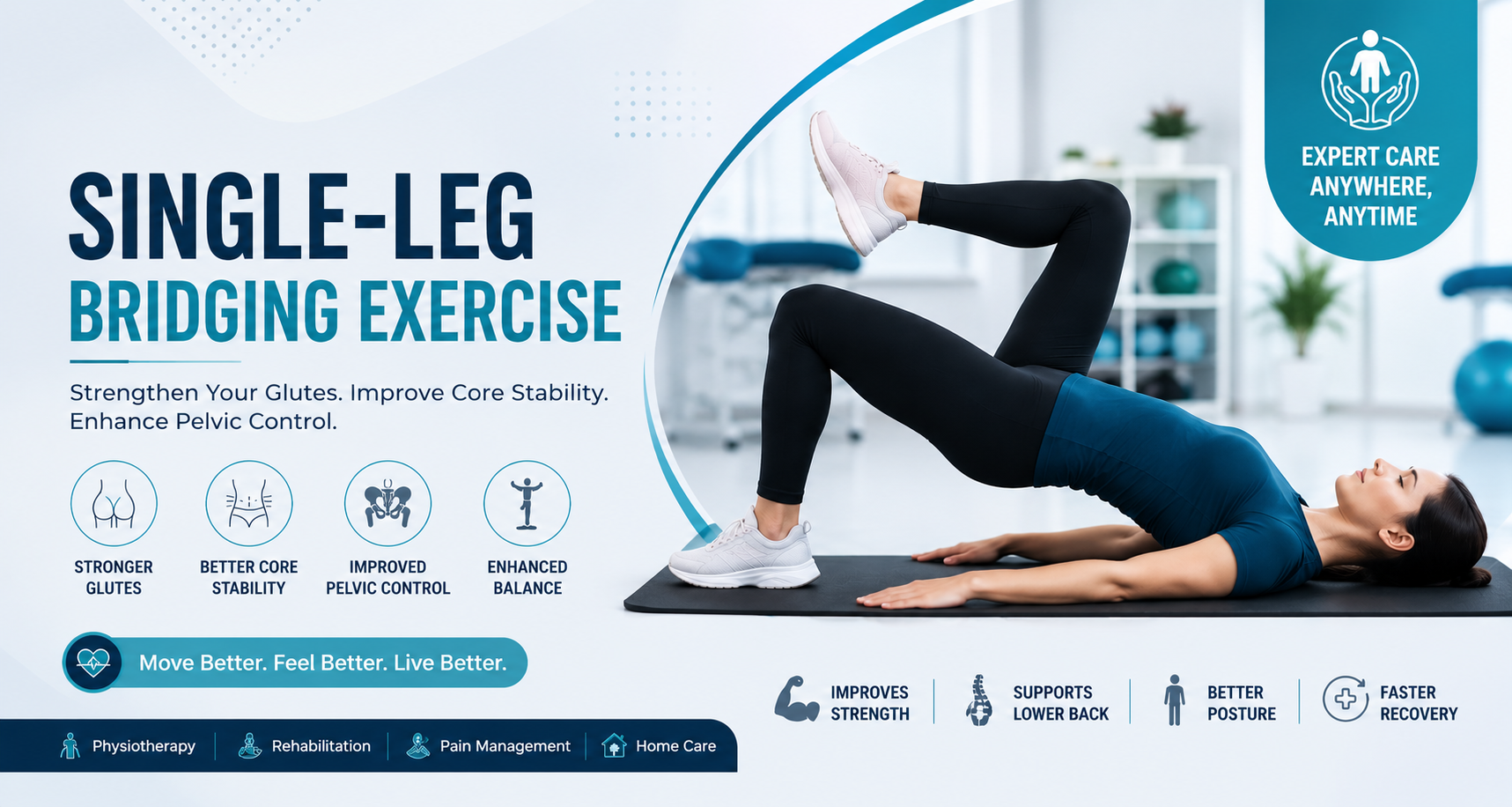 Single-Leg Bridging Exercise: Benefits, Steps, Muscles Worked & Precautions