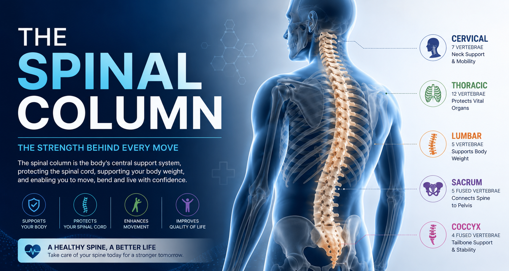 The Spinal Column: Spine Anatomy, Vertebrae & Functions Explained
