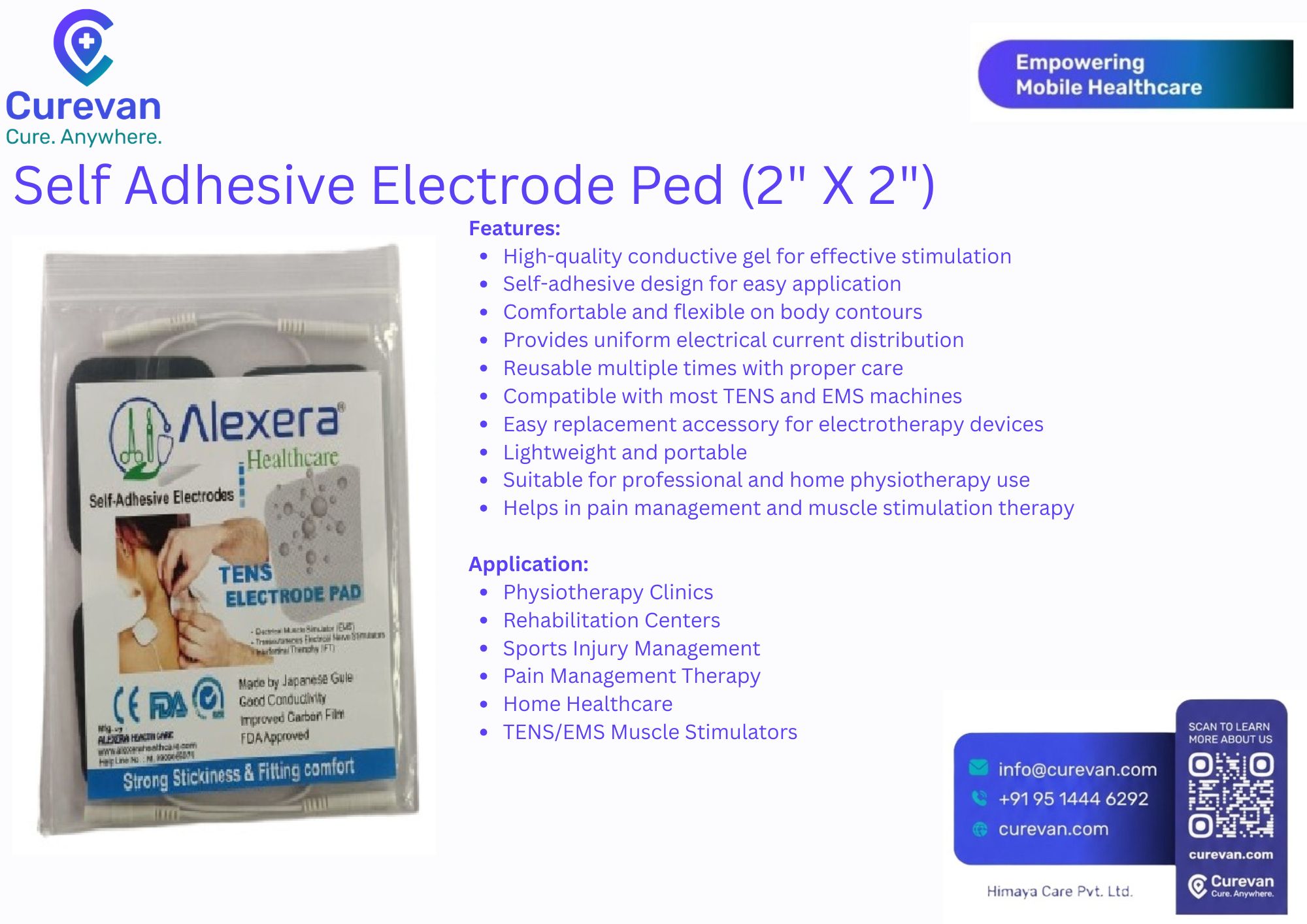 Self-Adhesive Electrode Pad (2" X 2")