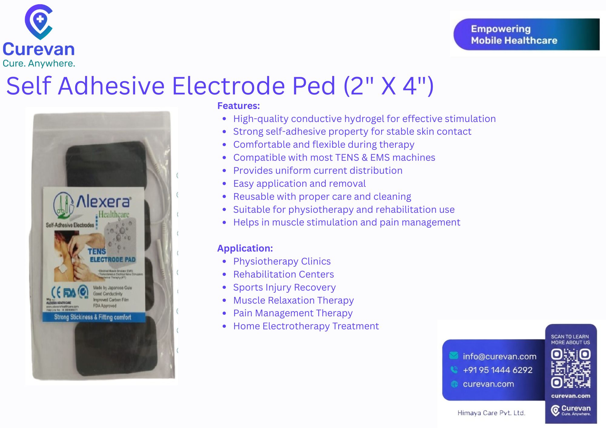 Self-Adhesive Electrode Pad (2" X 4")