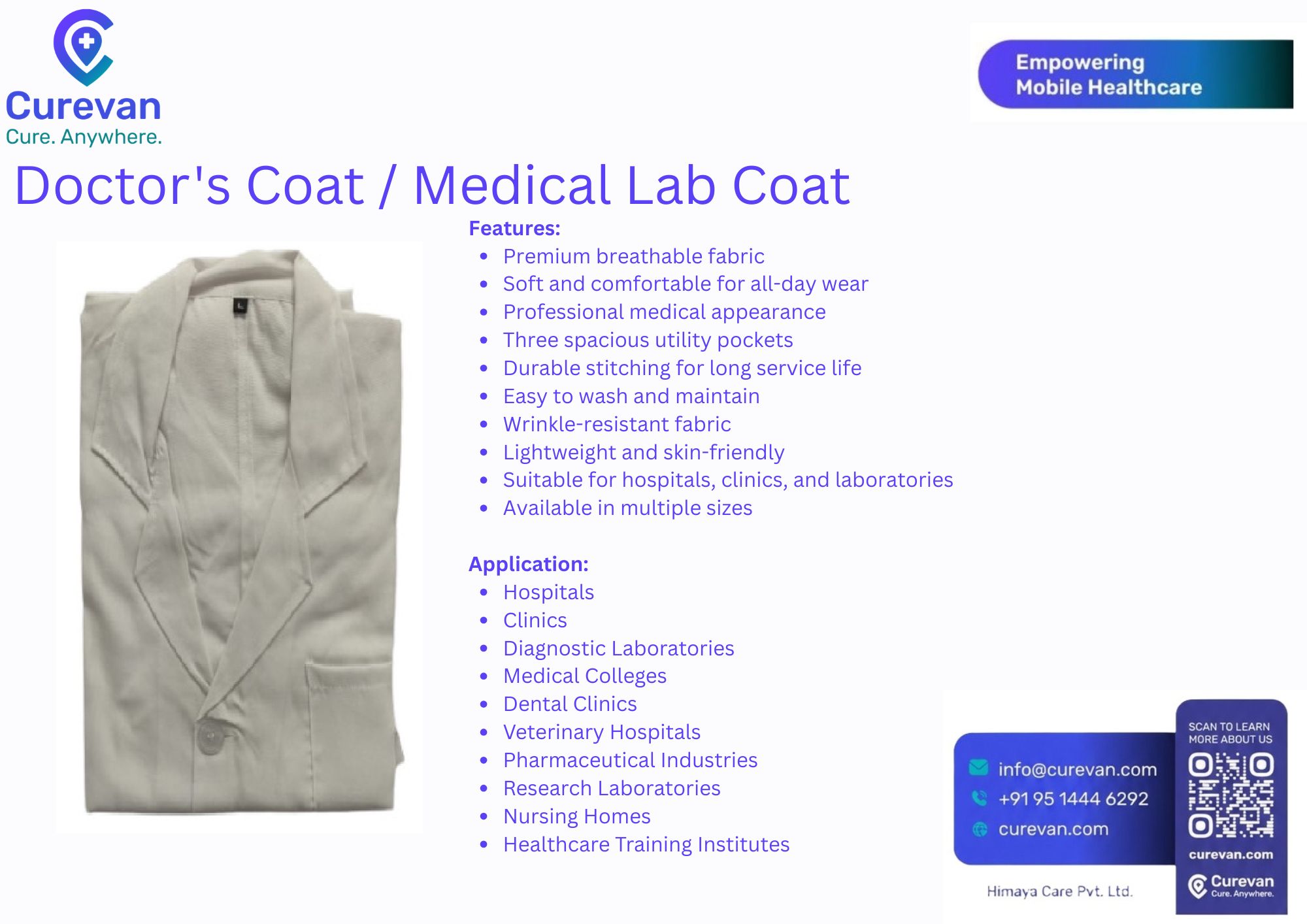 Doctor's Coat / Medical Lab Coat