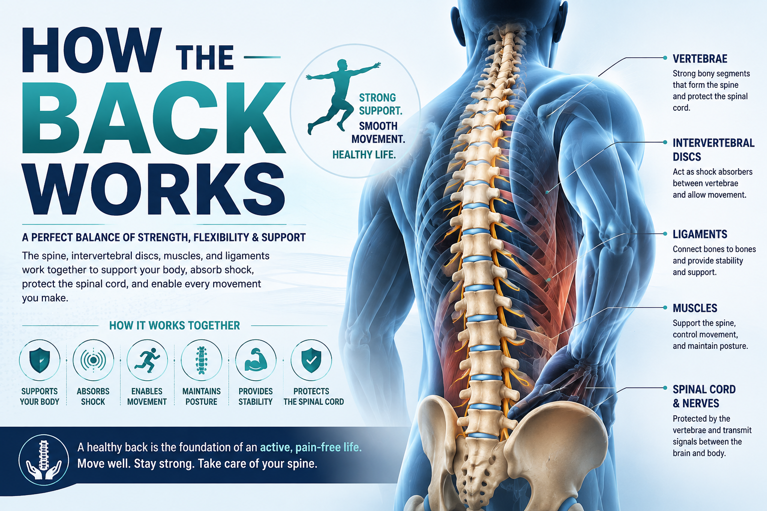 How the Back Works: Spine, Discs, Muscles & Ligaments